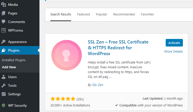 Install SSL Zen Plugin