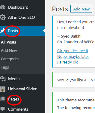 Post and page WP 5.5