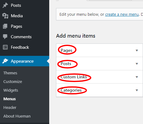 WordPress Add Menu Items