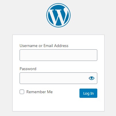 WP login page after removing